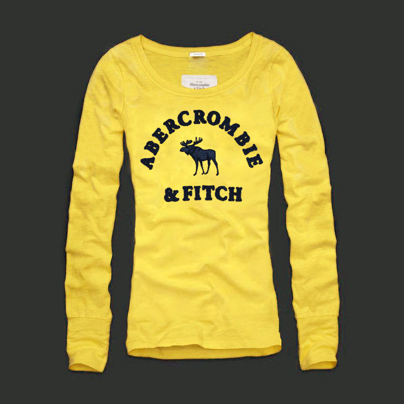 Abercrombie Fitch Mujeres De Cuello Redondo Largo Remera AF8145